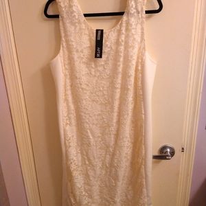 A lace plus size dress.